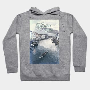 Venice Italy ❤️️ Vintage style poster ❤️️ Most Beautiful Places on Earth ❤️️ Gondolier on a canal Hoodie